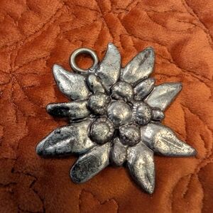 Vintage Austrian Silver Plated Charm Floral Pendant